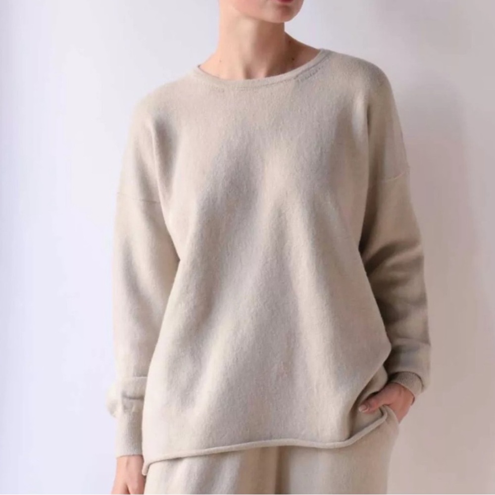 NWOT Lauren Manoogian base sweater in plaster, size 2, alpaca & merino wool
